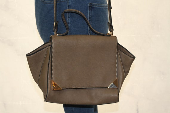 Tan Leather Crossbody Handbag - image 2