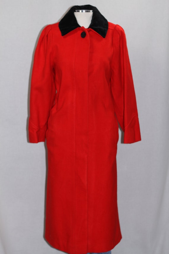 Charles Klein Red Wool Trench Coat - image 7