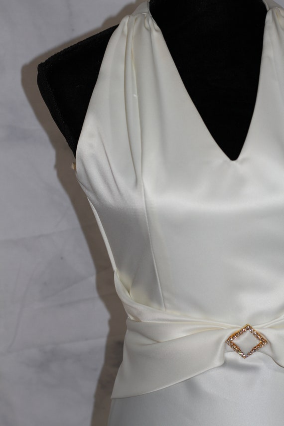 Let's Fashion White Halter Gown - image 3