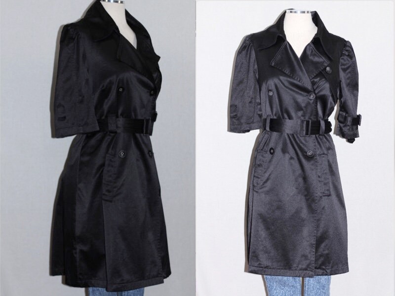 90's Black Trench Coat (S) - Etsy New Zealand