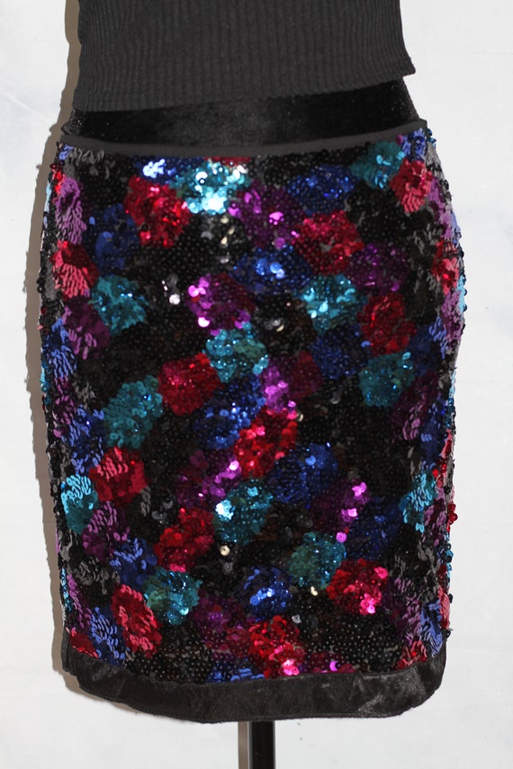 Multi Color Sequin Skirt (M) - image 6
