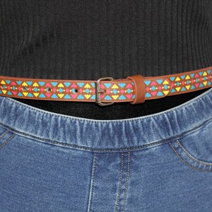 Brown Leather Decorative Belt