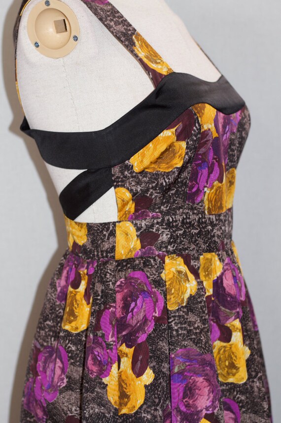 Purple & Yellow Silk Dress - image 8