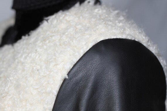 Black White Vegan Lamb Jacket - image 3