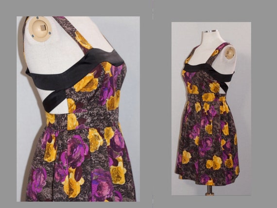 Purple & Yellow Silk Dress - image 4