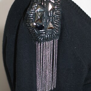 Black Silver Tassel Black Dress image 2