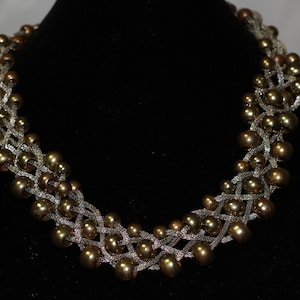 Silver & Gold Beaded Chunky Necklace