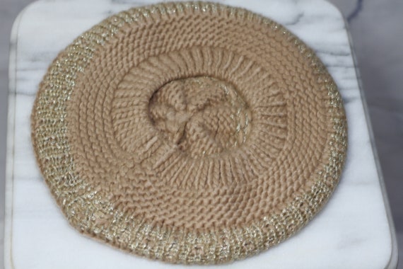 Tan Beret Hat - image 4