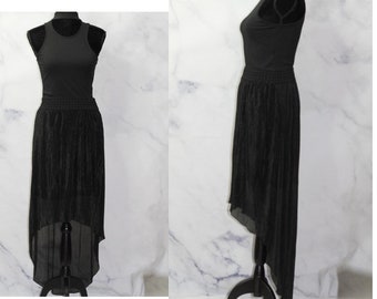 Asymmetrical Black Sheer Skirt (m)