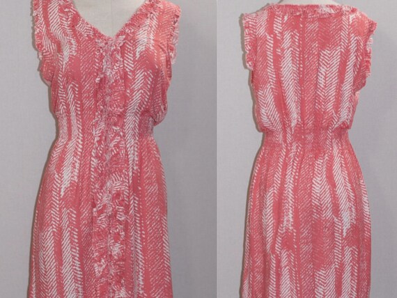 THML Pink & White Cotton Dress (M) - image 9