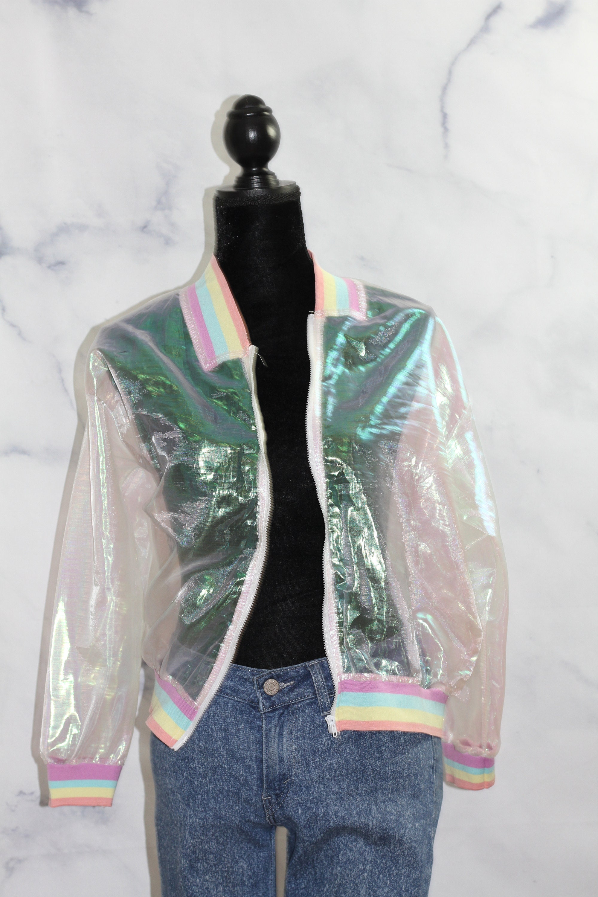 Hot Pink Transparent Crop Jacket | PrettyLittleThing