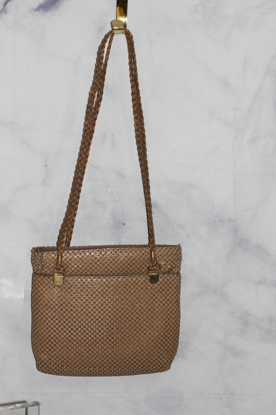 Gold Sequin Mesh Shoulder Handbag - image 1