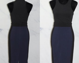 Falda lápiz azul y negra (S)