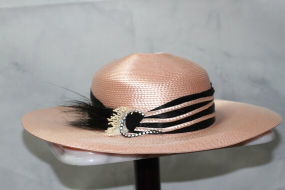 Pink & Black Wide Brim Hat (7 3/8) - Etsy Canada