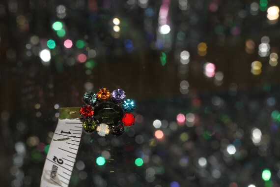 Multi Color Stone Statement Ring (Adjustable Ban) - image 5