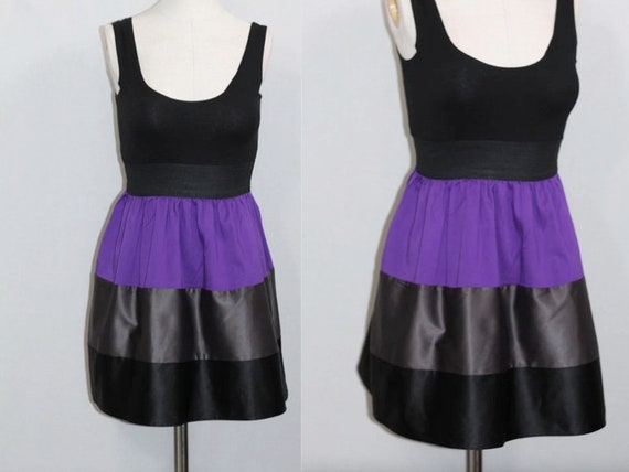 Black Grey Purple Dress - image 2