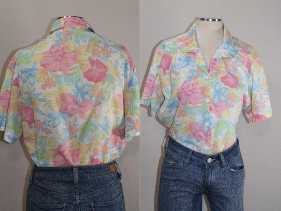 Cape Cod Floral Cotton Blouse - image 5