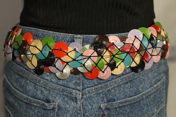Multi Color Beaded Wood Belt - Etsy display picture 1