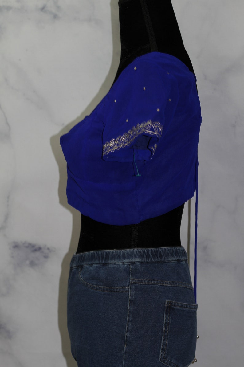 s Handmade Royal Blue Mid Drift Top