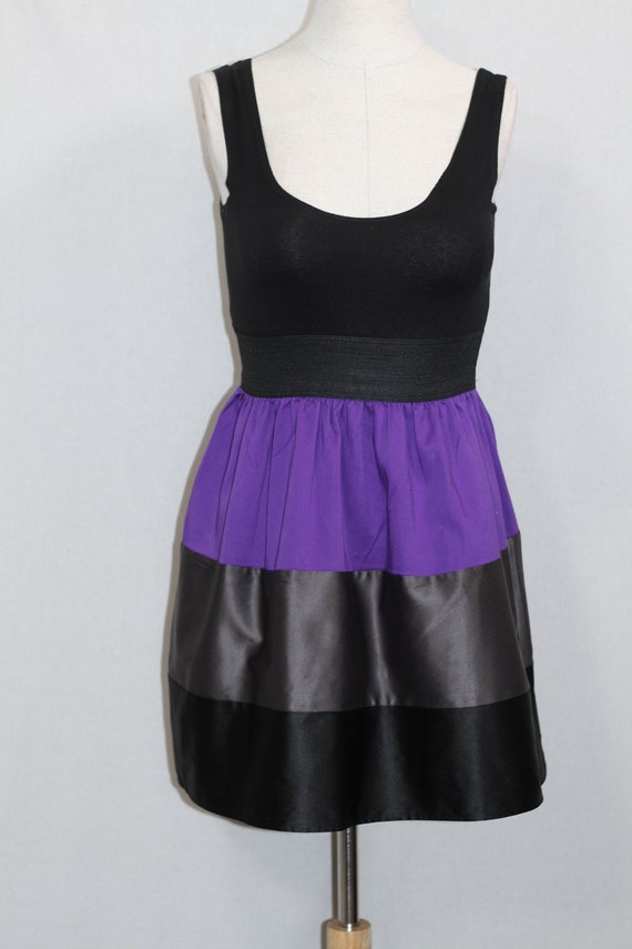 Black Grey Purple Dress - image 10