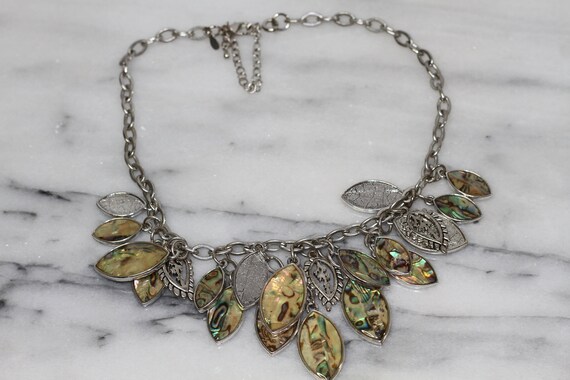 Decorative Silver Leaf Necklace - image 7