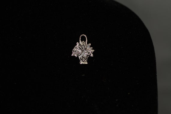 Silver Floral Basket Brooch