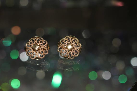 Gold Clip On Earrings - image 4