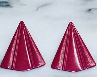 Purple Triangle Earrings