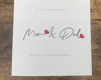 Personalised Anniversary Card,Mum And Dad,3D Mini Heart,Special Custom card