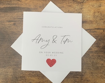 Personalised wedding card, on your wedding card, congratulations card