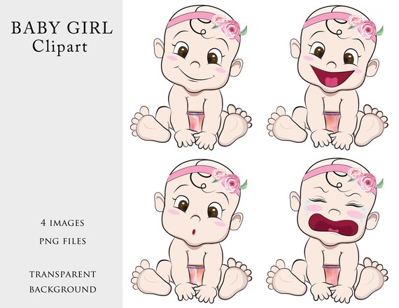 Clipart Bebe Bebe Fille Clip Art Fichier Png Etsy Canada