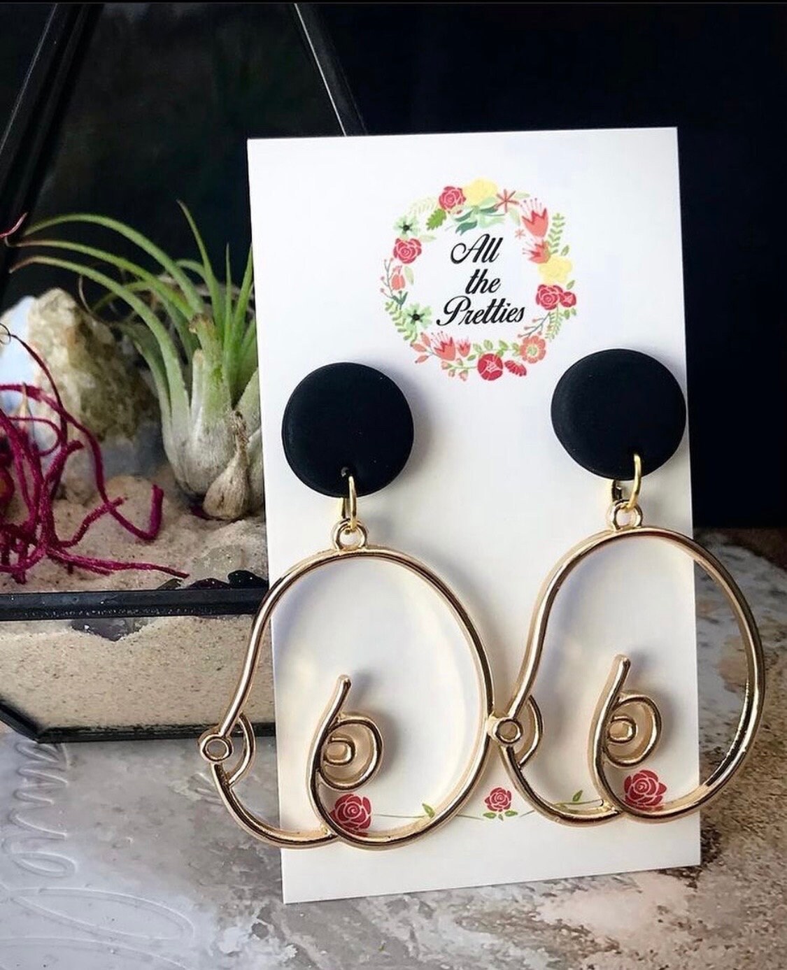 Clay cheap boob earrings