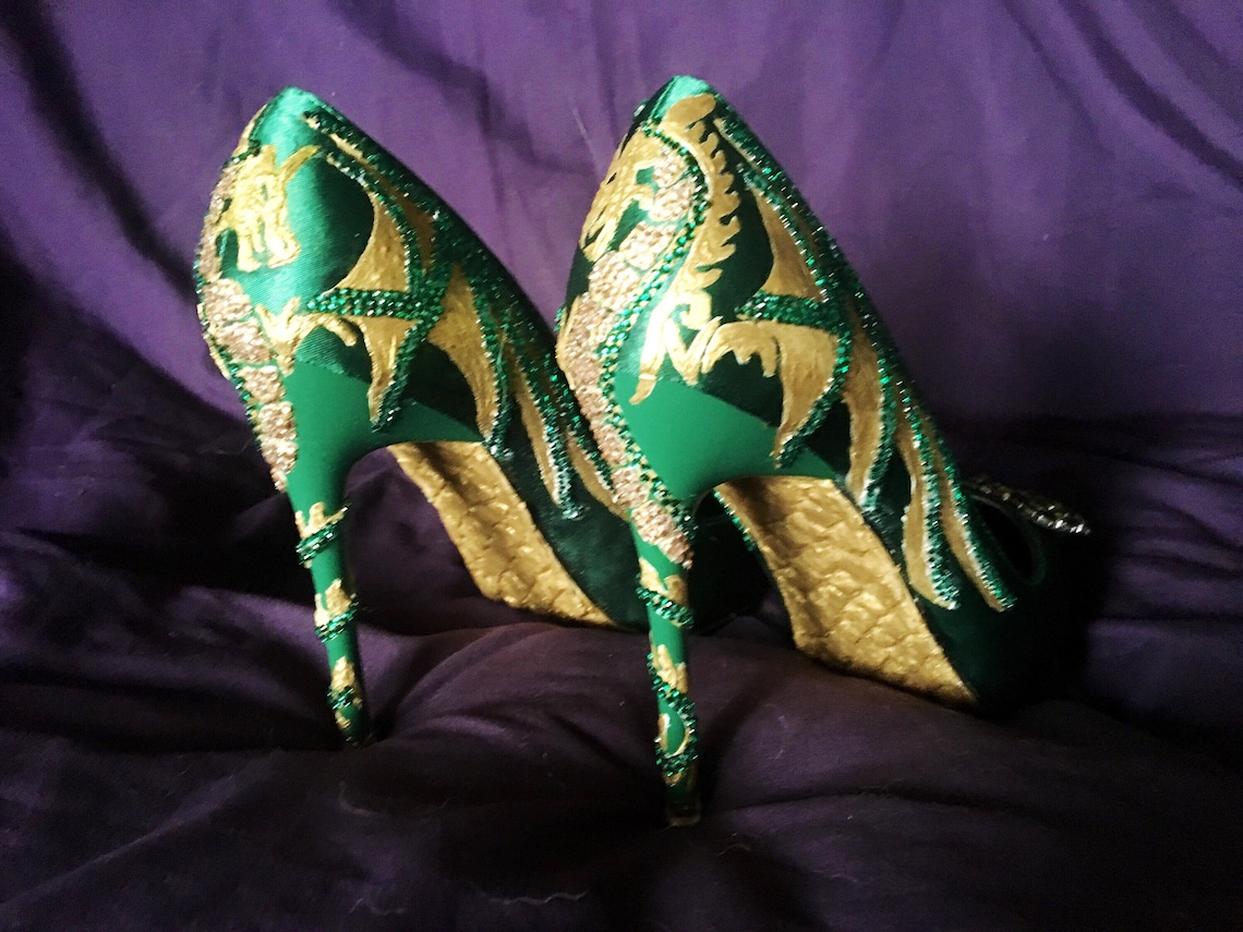 Green Sparkle Dragon Heels - Etsy