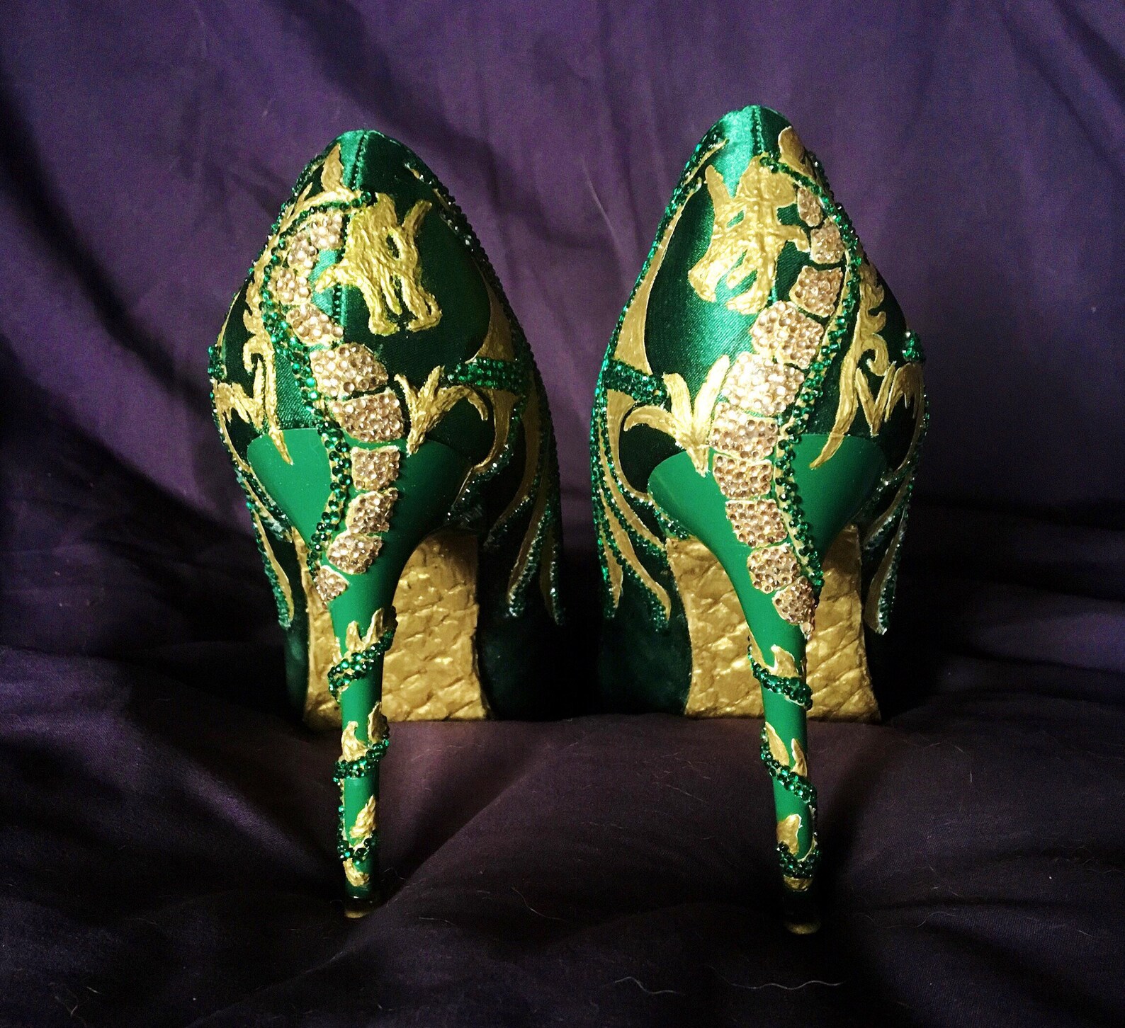 Green Sparkle Dragon Heels - Etsy