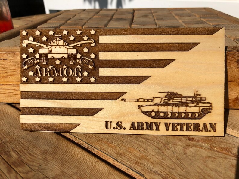 US Army Veteran Armor Flag Etsy