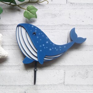 Whale Wall Hook, Kids Coat Hook, Ocean Nursery Decor, Kids Room Decor