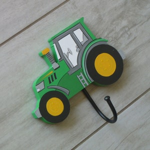 Kids wall hooks, Metal hook, Coat hook, Kids wall hanger, Tractor decor