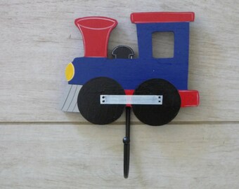 Train nursery wall hooks, Kids wall hooks, Coat hook, Metal hooks, Train decor