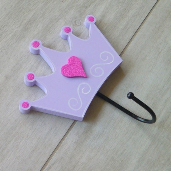 Princess Crown Nursery Wall Hooks Princess Nursery Wall Decor Wall Hanger Princess Decor Etsy
