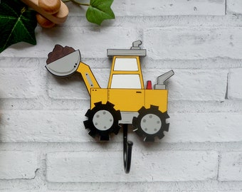 Digger wall hooks for kids, Kids room hooks, Nursery decorative wall hooks, Coat hook, Wall hanger, Construction decor