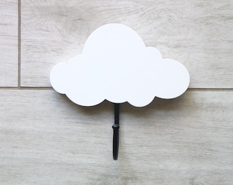 Cloud Wall Hook, Neutral Nursery Decor, Kids Room Hook, Cloud Decor