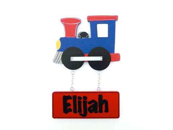 Kids Door Sign Name Sign Bedroom Door Sign Personalised Sign Train