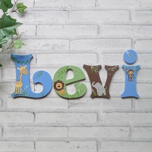 Jungle Animal Nursery Letters: Safari Wall Decor, Custom Name Sign