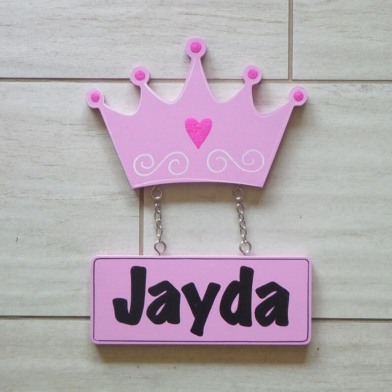 Wooden Name Princess Crown Wall Decor Personalised Kids | Etsy
