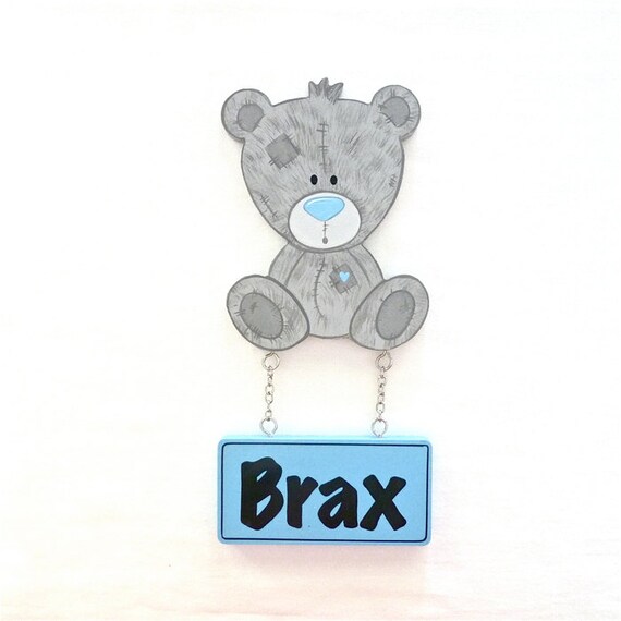 Bedroom Door Sign Kids Name Sign Custom Name Sign Wooden Name Teddy