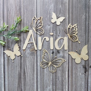 Personalised butterfly wall art nursery decor, Butterfly name sign, Butterfly wall decor, Butterfly wall art,
