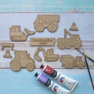 DIY construction craft kits for kids, Construction birthday party, Boys birthday gifts, DIY kids painting sets - Construction