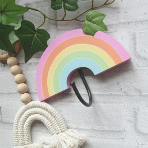 Pastel rainbow kids room hooks, Decorative wall hooks for kids, Coat hook,  Nursery decor - Rainbow nursery