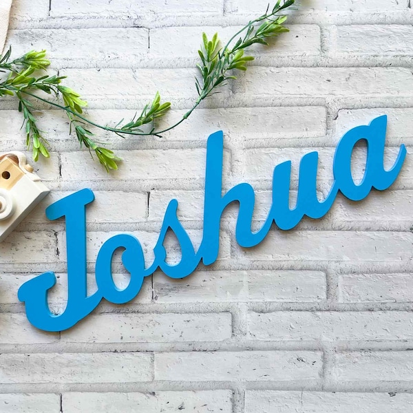 Kids Bedroom Name Sign, Personalised Wooden Wall Name, Boys Room Decor