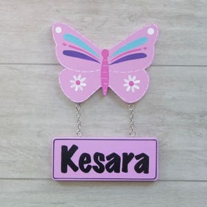 Butterfly Name Sign, Butterfly Nursery Decor, Kids butterfly door sign